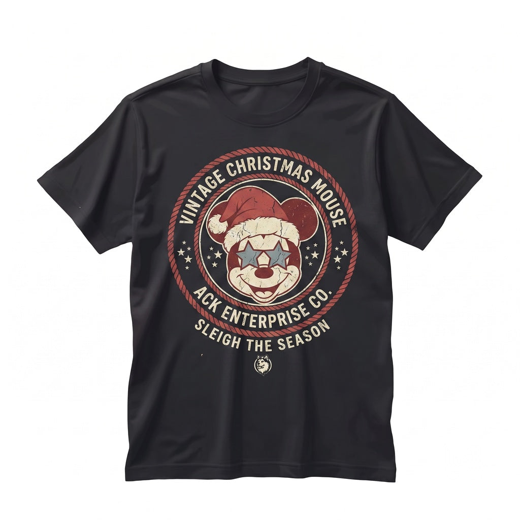 Cartoon Mouse Holiday Winter Wonderland Family Vacation Santa Theme Park Unisex TShirt
