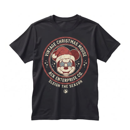 Cartoon Mouse Holiday Winter Wonderland Family Vacation Santa Theme Park Unisex TShirt