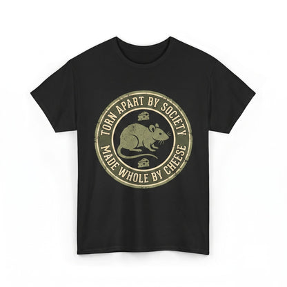 Torn Apart By Society Made Whole Cheese Funny Vintage Japanese Rat Graphic Print Men Women Unisex TShirt