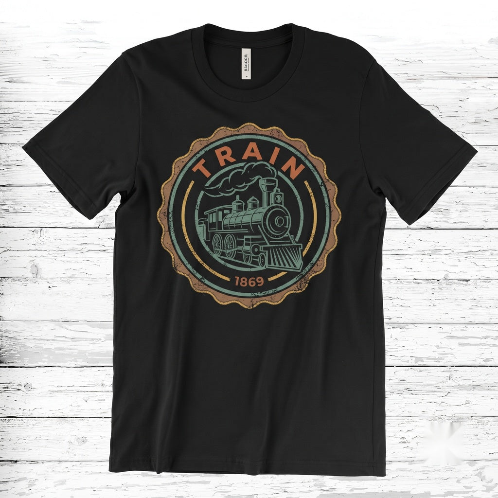 Vintage Locomotive Railroad Train Engineer Conductor Enthusiast Gifts for Men Graphic Unisex TShirt