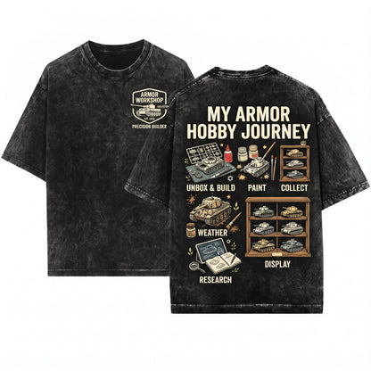 Funny Model Tank Builder Hobbyist Gift for Dad Grandpa Military Enthusiast Unisex Wash T-Shirt