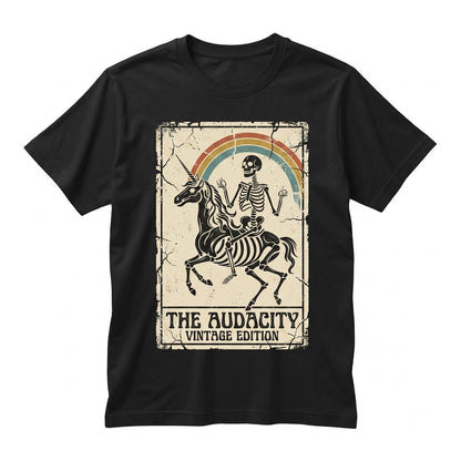 The Audacity Tarot Card Skeleton Witchy Mystical Graphic Boho Grunge Aesthetic Gift Unisex TShirt