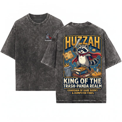 Huzzah Raccoon Embroidered 1717 Funny Medieval Chaotic Renaissance Faire DnD Gamer Unisex Wash T-Shirt