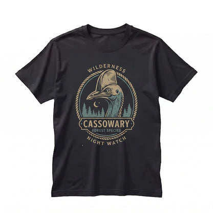 Vintage Cassowary Howling at the Moon 90s Retro Wildlife Bird Graphic Apparel, Unisex TShirt