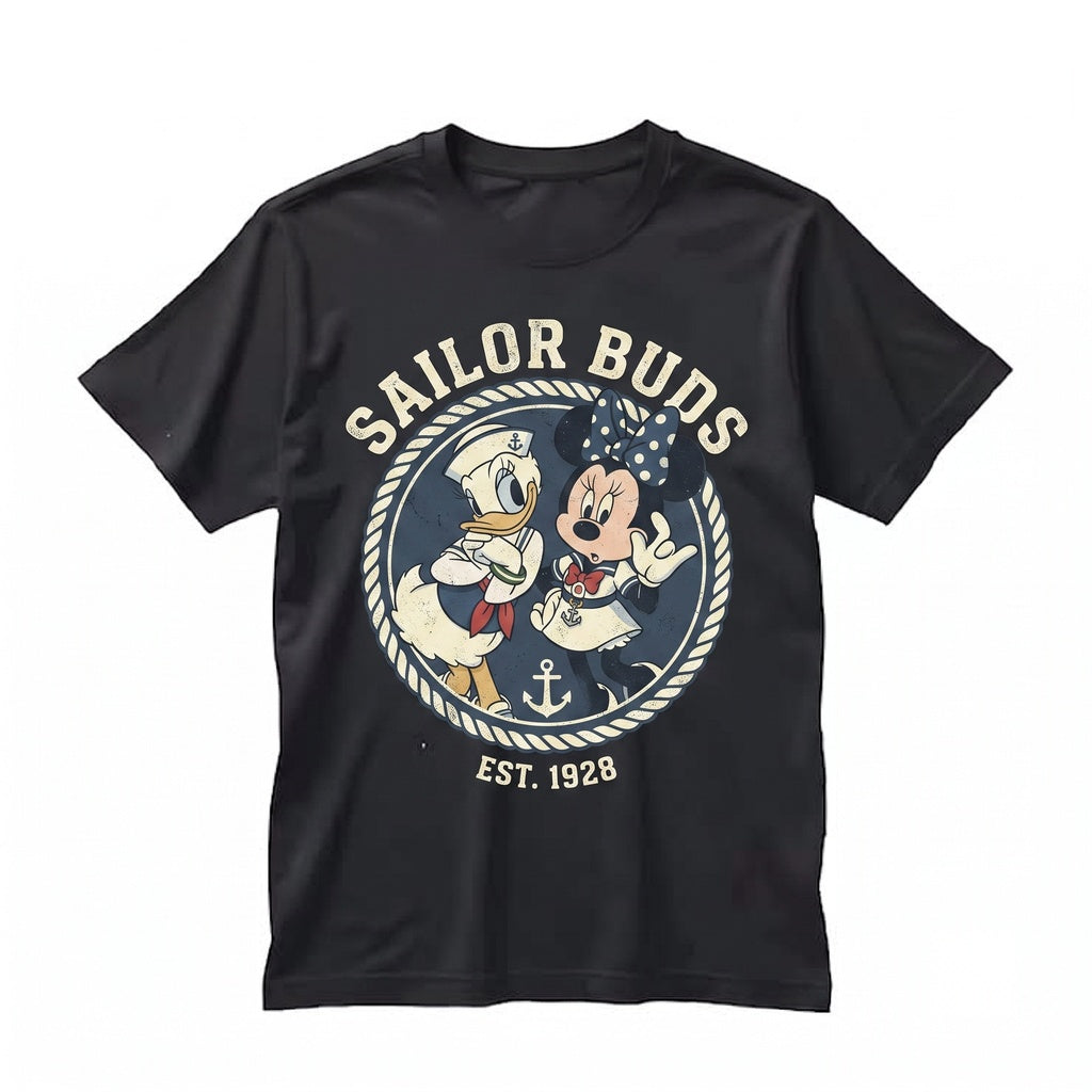 Personalized Family Vacation Duck Mouse Bow Graphic Front Back Trip Matching Unisex TShirt