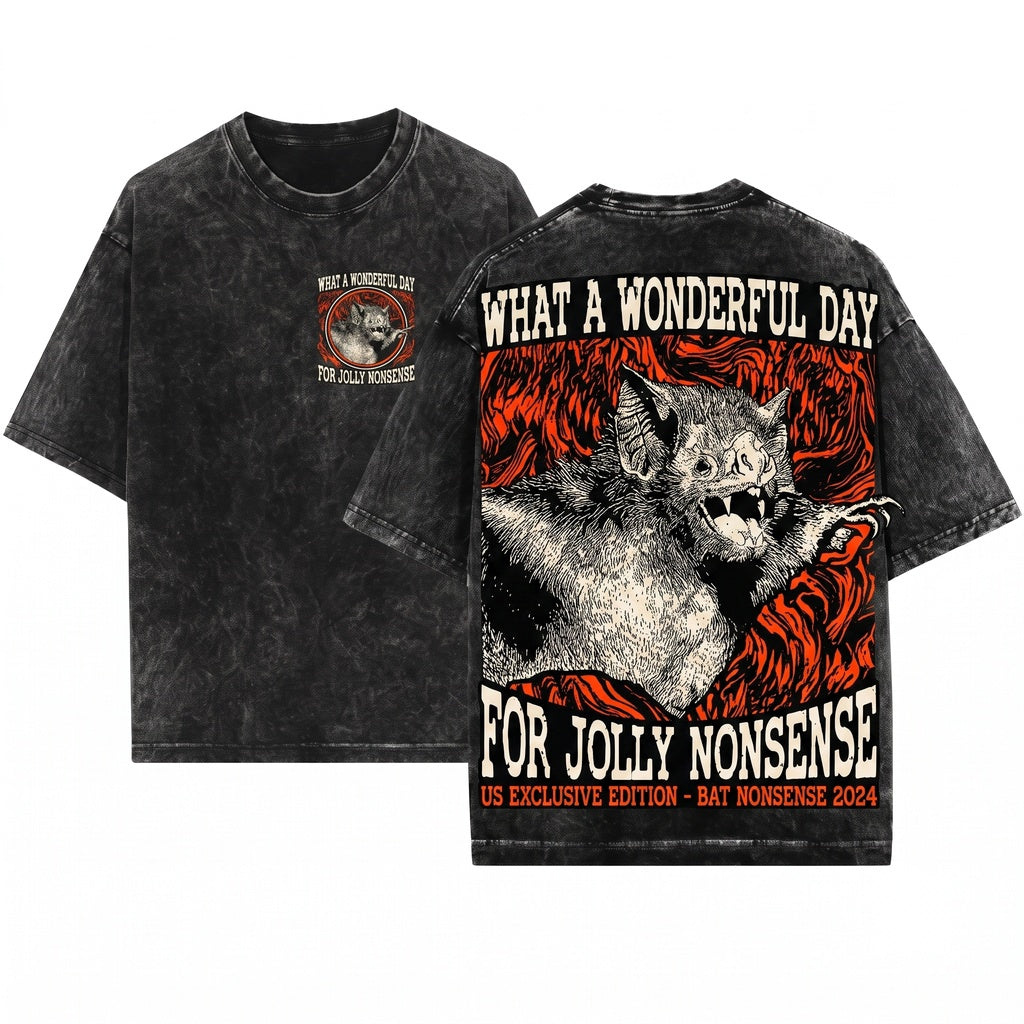 What a Wonderful Day Bat Vintage Sweater Unisex Wash T-Shirt