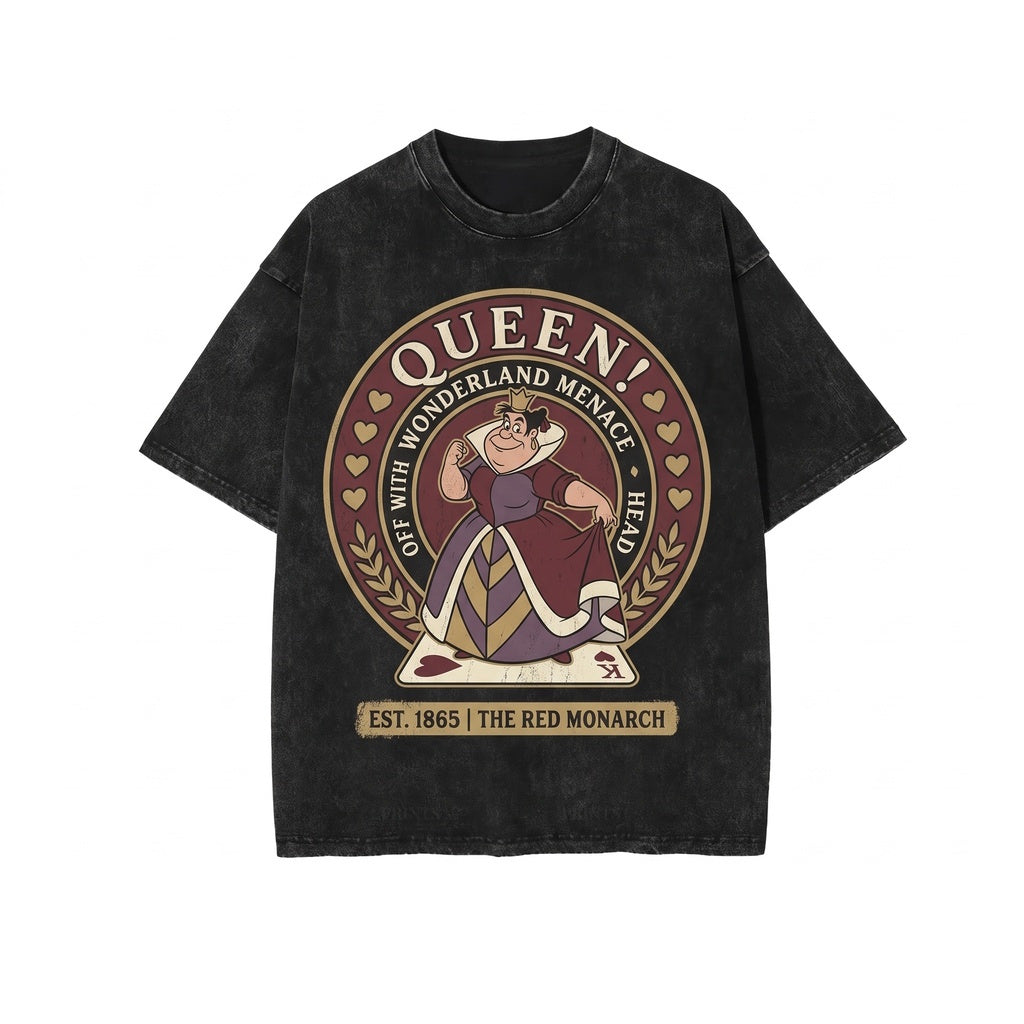 Queen Of Hearts Alice In Wonderland Oversized Family Matching Graphic Theme Park Vacation Top Unisex TShirt