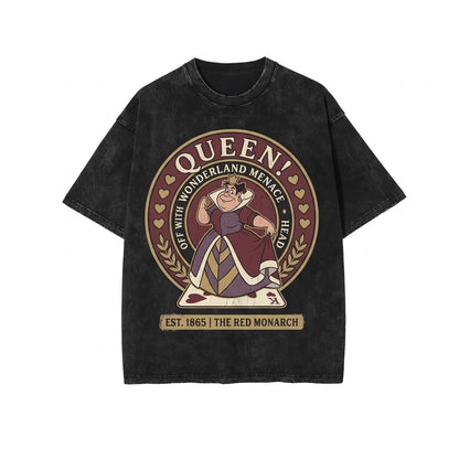 Queen Of Hearts Alice In Wonderland Oversized Family Matching Graphic Theme Park Vacation Top Unisex TShirt