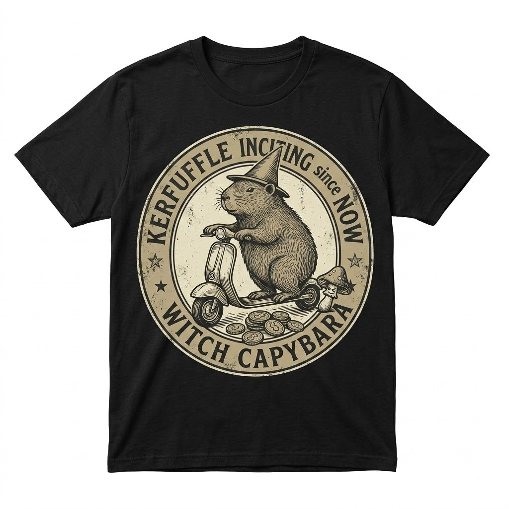 Off To Cause A Kerfuffle Funny Groundhog Scooter Silly Animal Sarcastic Adult Humor Graphic Unisex TShirt
