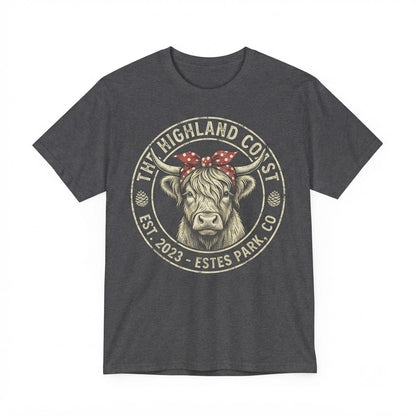 Highland Cow Western Family Matching Graphic Top Casual Country Cute Animal Unisex TShirt