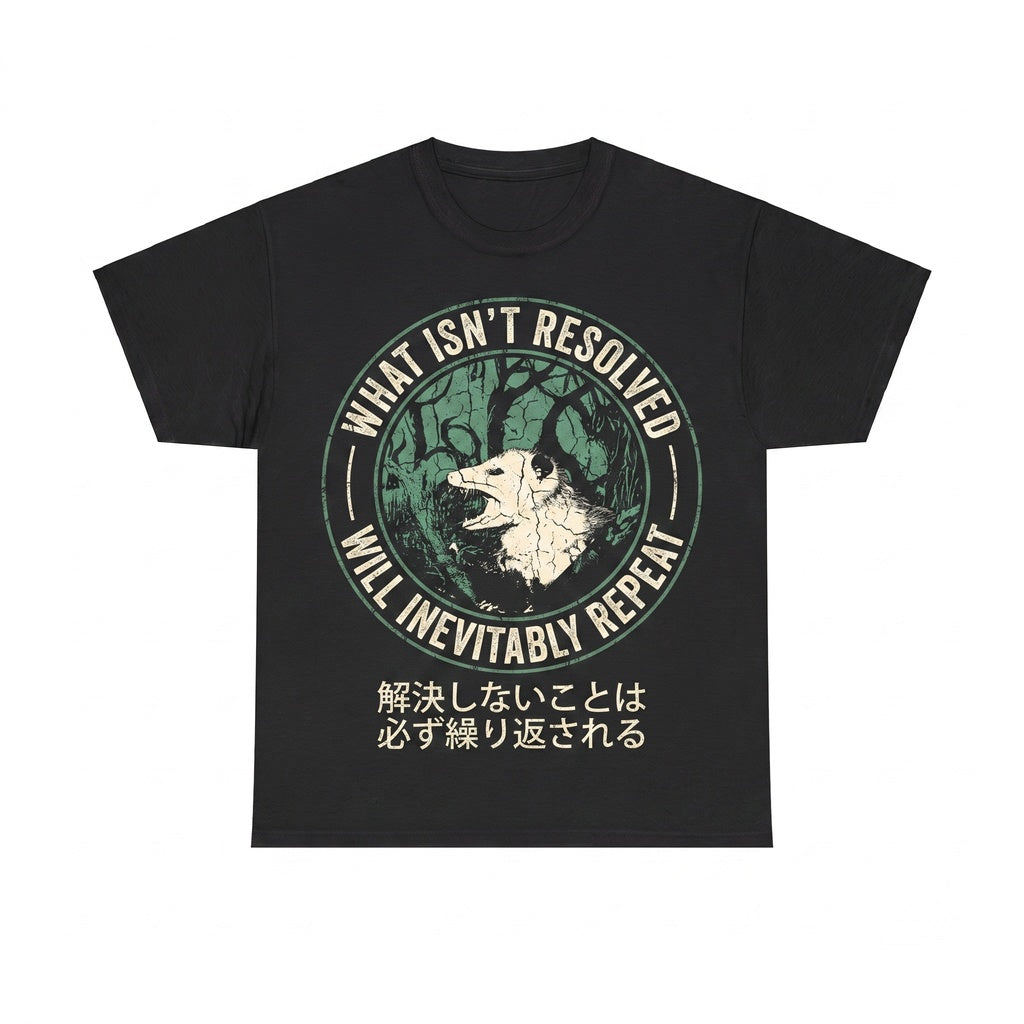 Funny Screaming Opossum Graphic What Isnt Resolved Meme Relatable Humor Vintage Cotton Top Unisex TShirt