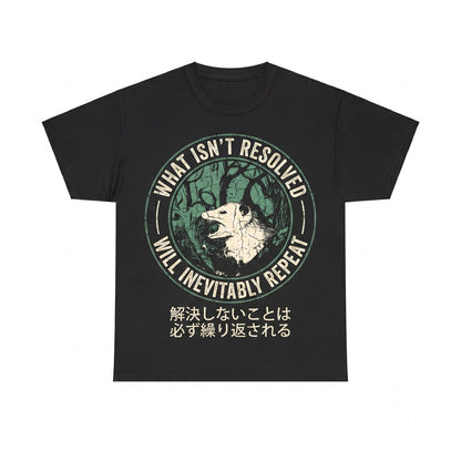 Funny Screaming Opossum Graphic What Isnt Resolved Meme Relatable Humor Vintage Cotton Top Unisex TShirt