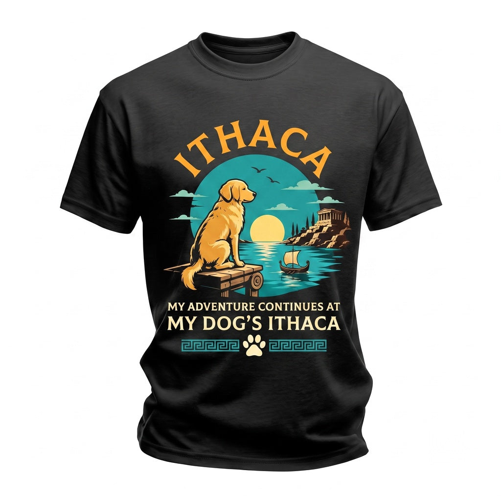 Ithaca Is Where My Dog Is Vintage Golden Retriever Lover Graphic Unisex TShirt
