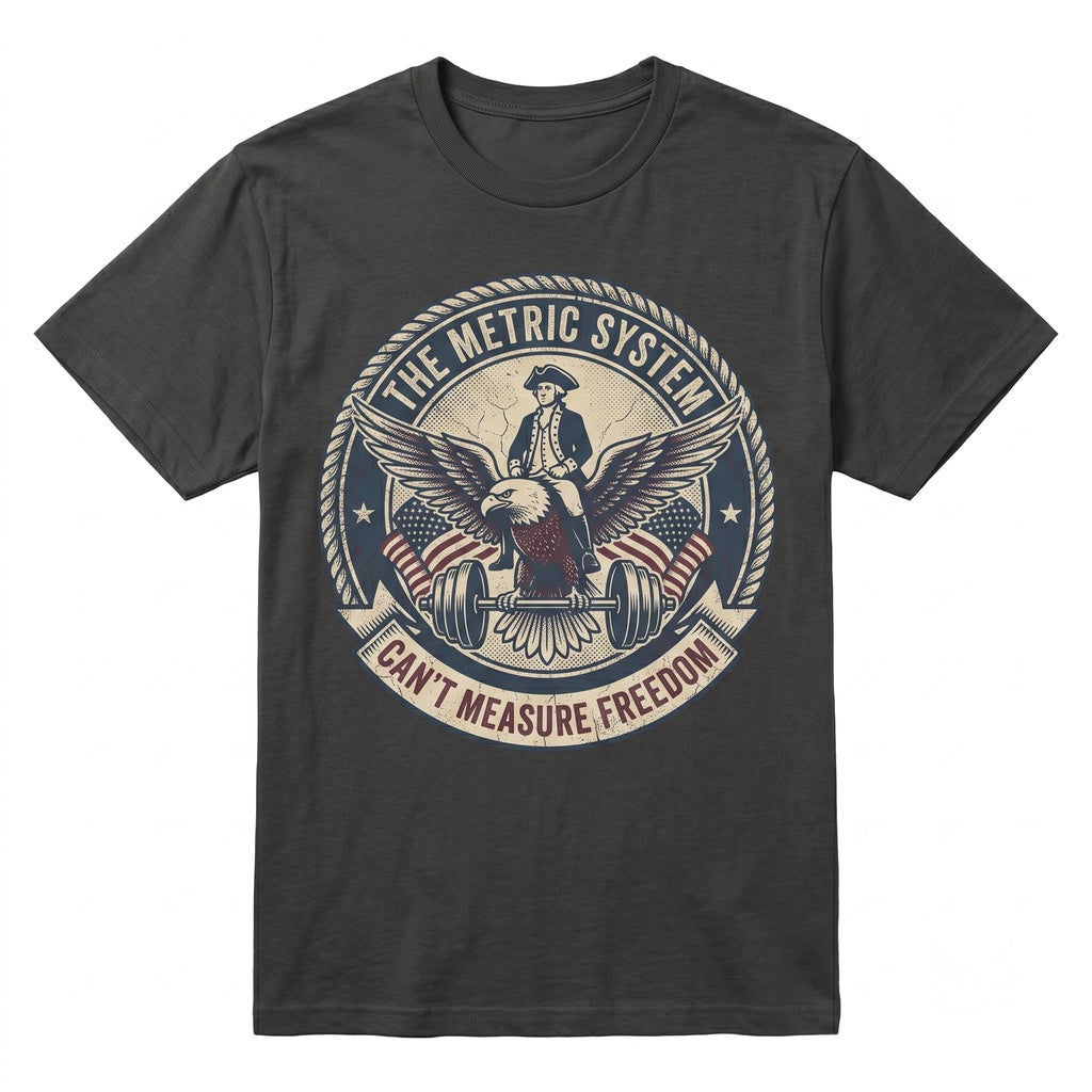 Metric System Cant Measure Freedom Tank Top, Funny Founding Father Gym American Eagle 4th of July Independence Day Patriotic Meme
