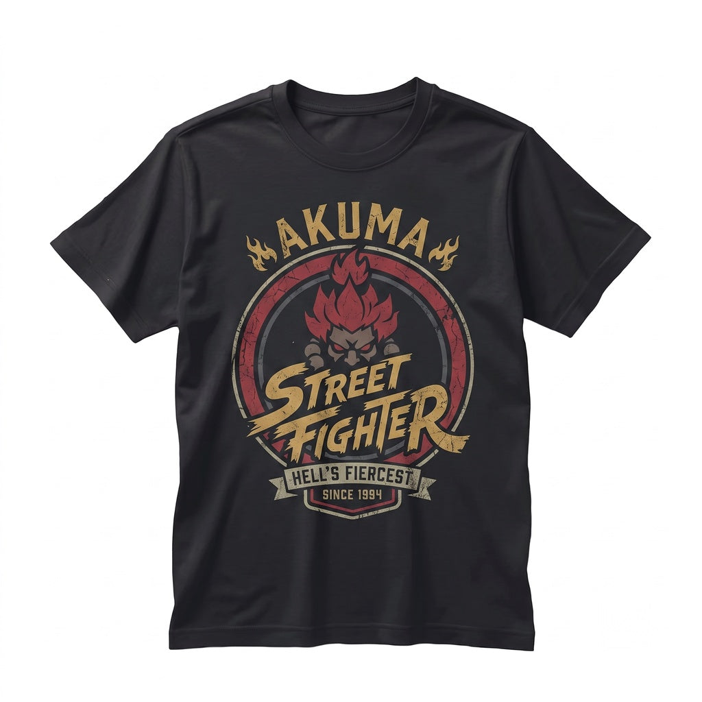 Raging Demon Fighter Graphic Retro Arcade Martial Arts Graphic Heavyweight Cotton Unisex TShirt