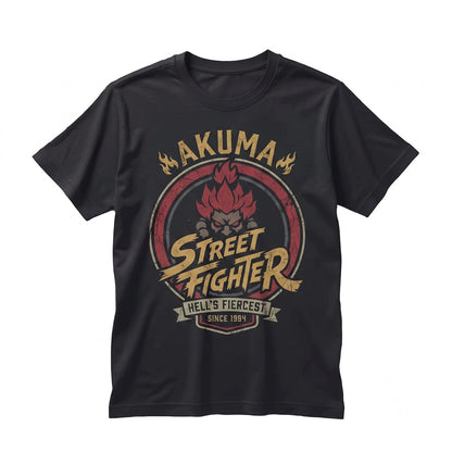 Raging Demon Fighter Graphic Retro Arcade Martial Arts Graphic Heavyweight Cotton Unisex TShirt