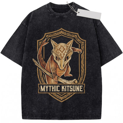 Bone Skull Creature Vintage Wash Anime Graphic Oversized Retro Streetwear Gamer Gift Unisex TShirt