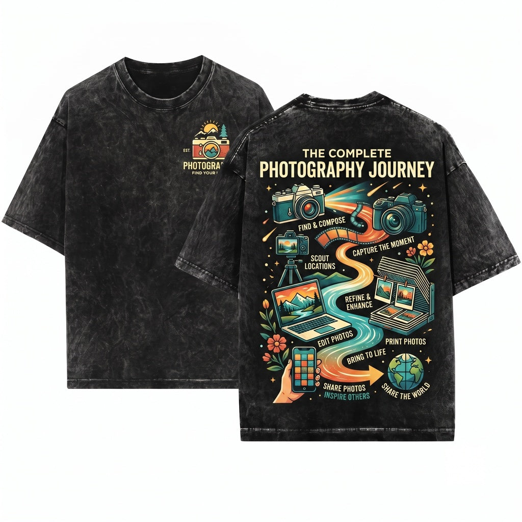 Funny Photographer Hobby Spare Time Leisure Activity Camera Lover Graphic Unisex Wash T-Shirt