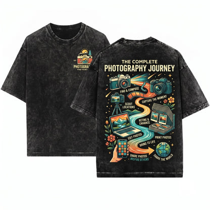 Funny Photographer Hobby Spare Time Leisure Activity Camera Lover Graphic Unisex Wash T-Shirt