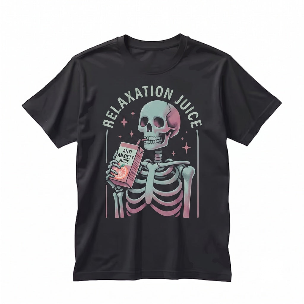 Funny Skeleton Anxiety Juice Spooky Mental Health Graphic Unisex TShirt