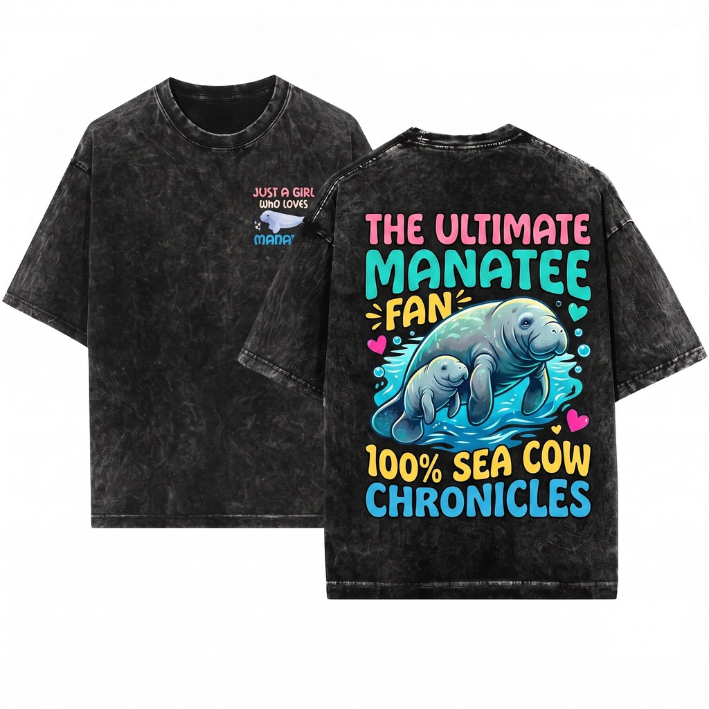Cute Funny Sea Cow Floaty Potato Chubby Mermaid Cute Lovers Cute Gift Graphic Unisex Wash T-Shirt