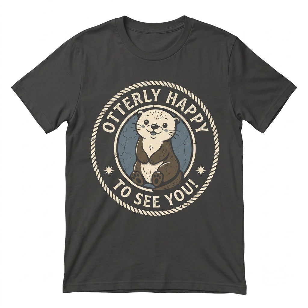 Otterly Happy To See You Cute Animal Back School Graphic Unisex TShirt