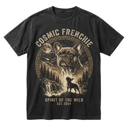 French Bulldog Howling Full Moon Retro Graphic Funny Canine Pet Parent Gift Unisex TShirt