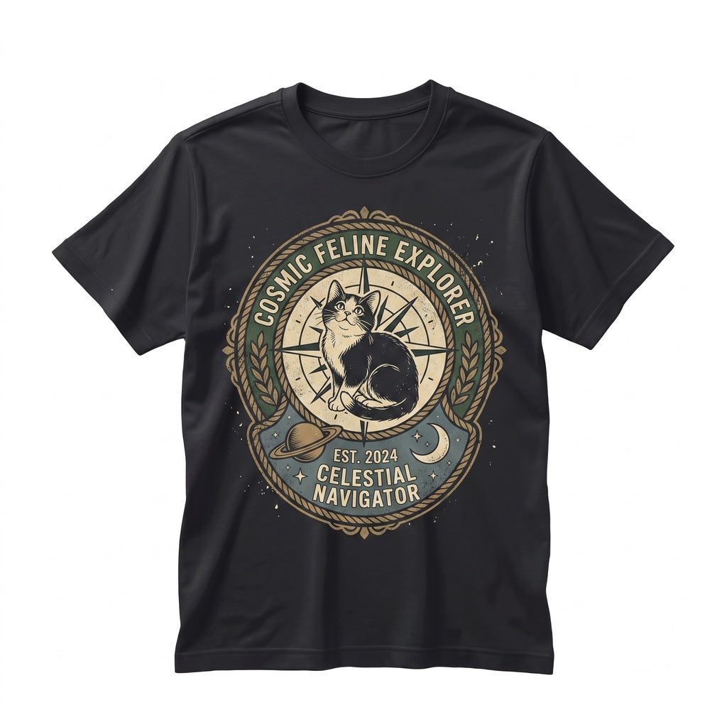 Vintage Space Astronaut Kitten Long Sleeve Graphic Apparel, Unisex TShirt
