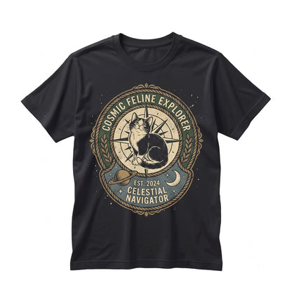 Vintage Space Astronaut Kitten Long Sleeve Graphic Apparel, Unisex TShirt