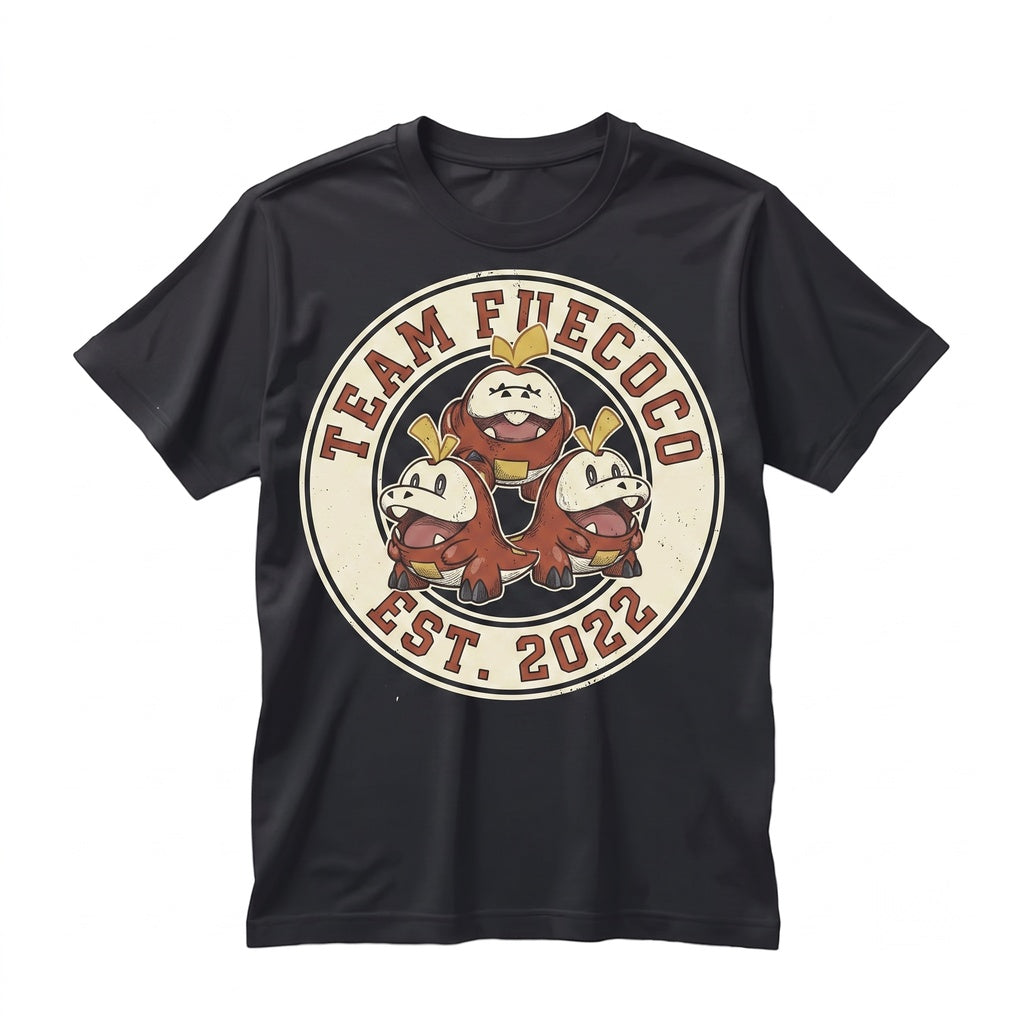 Fuecoco Vintage Wash Cute Fire Crocodile Anime Graphic Kawaii Retro Gamer Streetwear Unisex TShirt