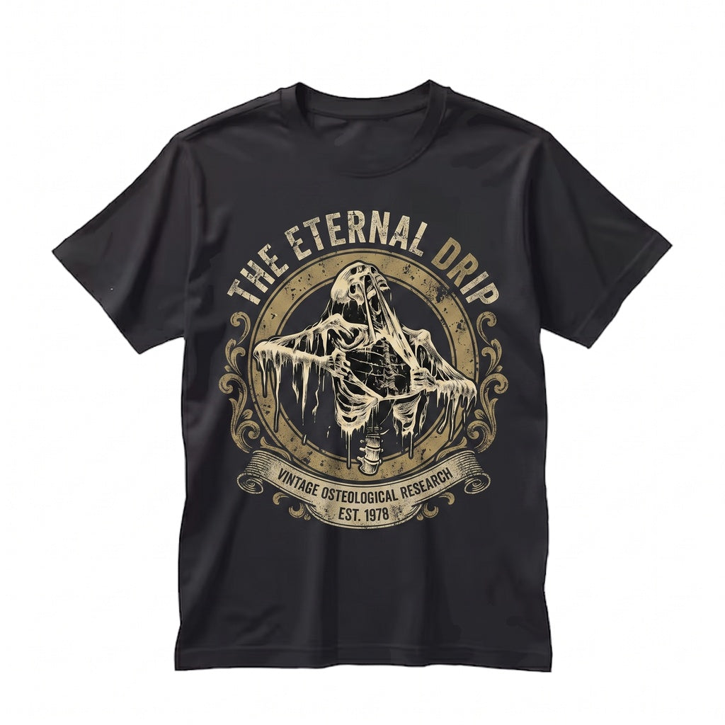 Melting Skull Graphic Dripping Bones Gothic Alt Fashion Grunge Dark Aesthetic Cotton Unisex TShirt