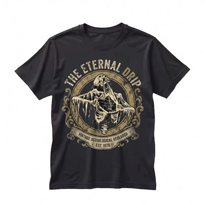 Melting Skull Graphic Dripping Bones Gothic Alt Fashion Grunge Dark Aesthetic Cotton Unisex TShirt
