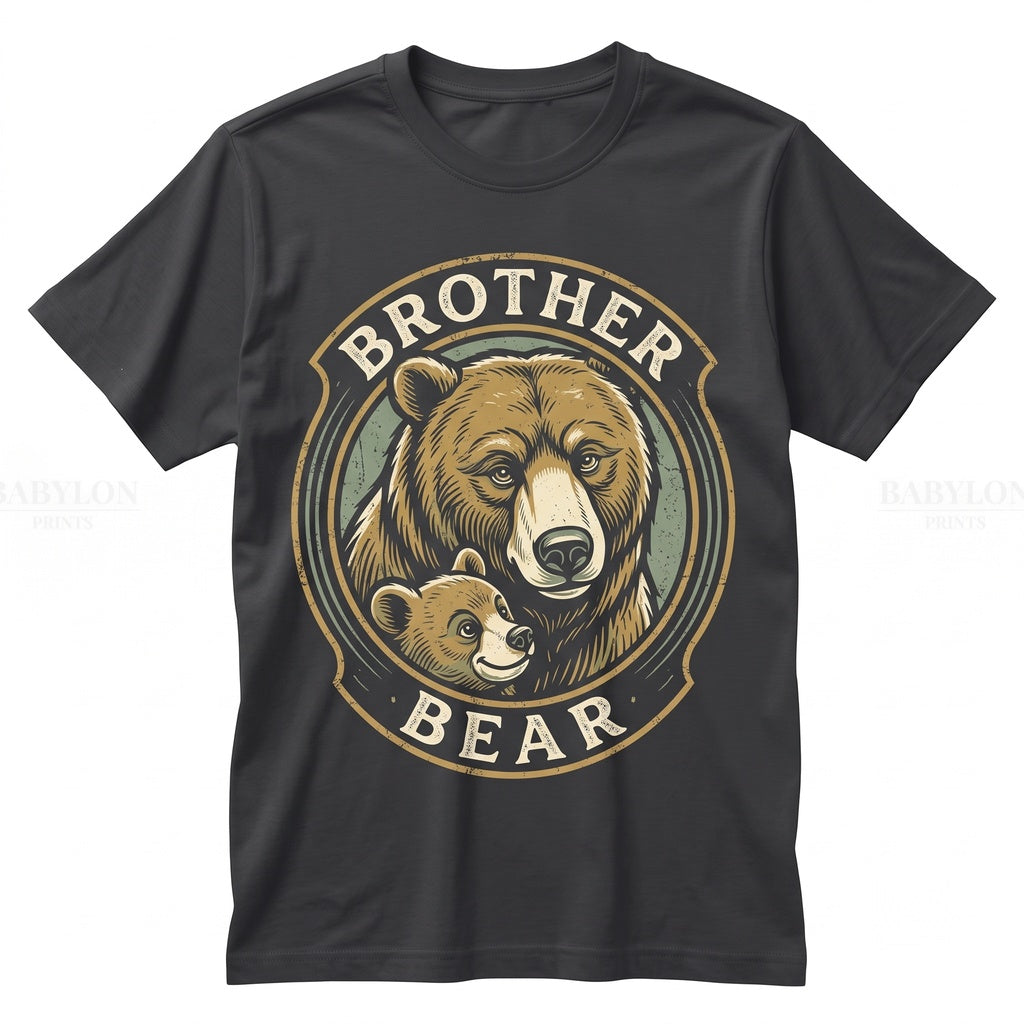 Vintage Kenai Koda Brother Bear Graphic Brotherhood Theme Park Animal Vacation Family Matching Apparel Unisex TShirt