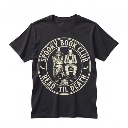 Spooky Halloween Book Club Reader Season Literature Lover Gift Unisex TShirt