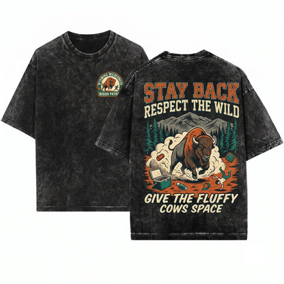 Do Not Pet The Fluffy Cow Wilderness Family Trip Matching Camping Summer Unisex Wash T-Shirt