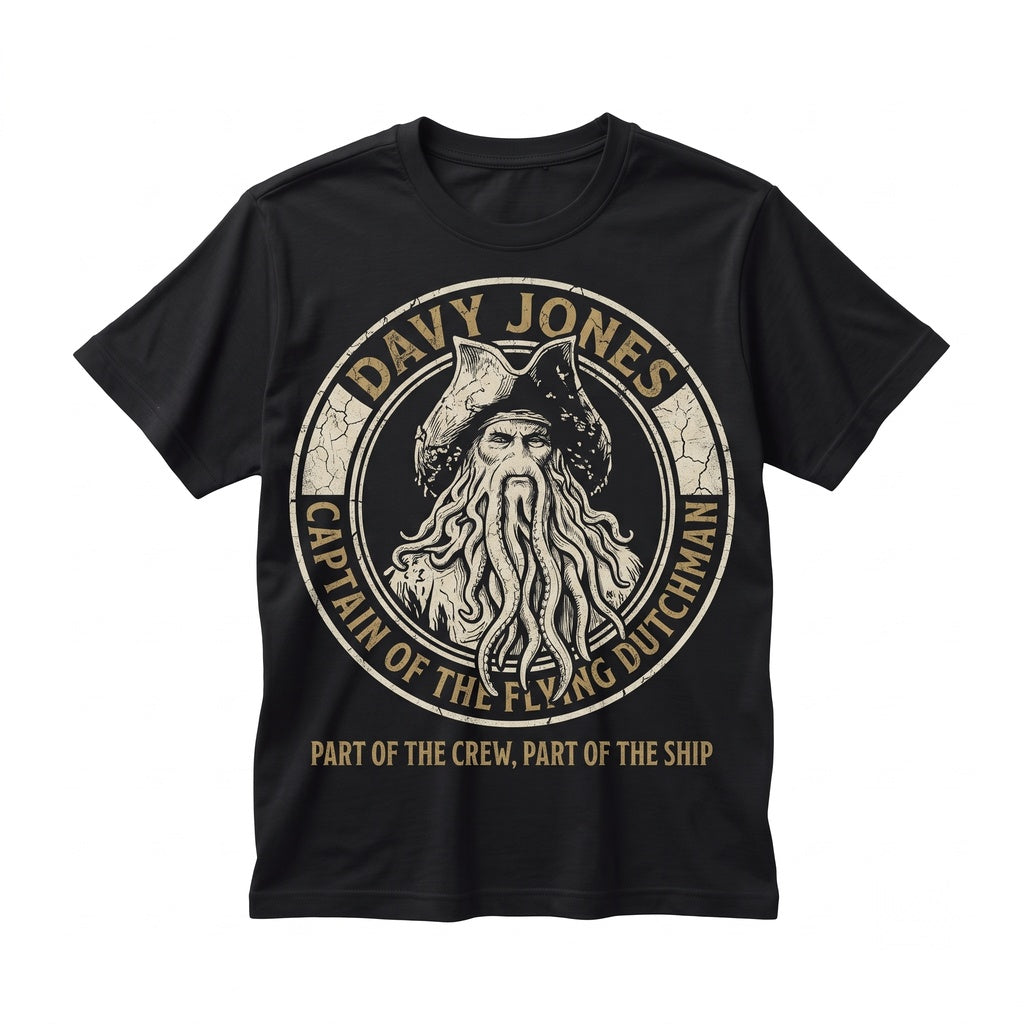 Oversized Davy Jones Sea Monster Graphic Theme Park Ride Dark Fantasy Unisex TShirt
