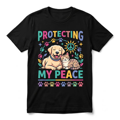Protecting My Peace Dog Mom Minimalist Self Care Paw Print Unisex TShirt