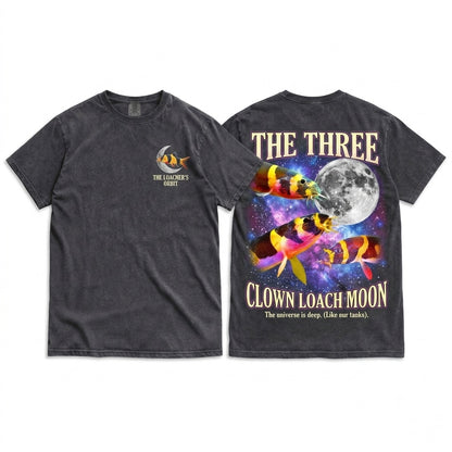 Three Kuhli Loach Pangio Semicincta Moon Galaxy Vintage Aquarium Aquatic Pet Lover Graphic Gift Unisex Wash T-Shirt