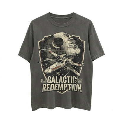 Vintage 1977 Sci-Fi Space Station Graphic Top, Retro Galactic Empire Movie Theme Park Apparel, Unisex TShirt