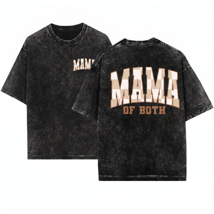 Checkered Boho Varsity Mama of Both Mothers Day Gift Unisex Wash T-Shirt