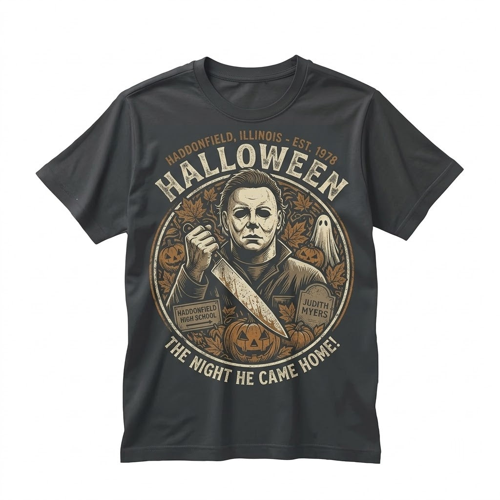 Halloween Horror Masked Slasher Graphic Youth Small Graphite Unisex TShirt