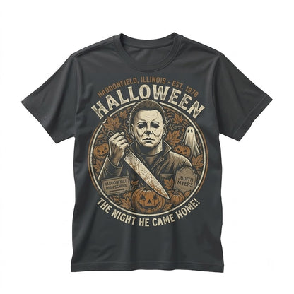 Halloween Horror Masked Slasher Graphic Youth Small Graphite Unisex TShirt