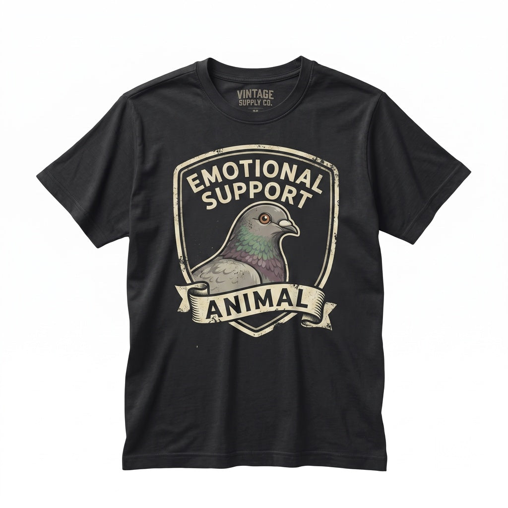 Funny Pigeon Lover Emotional Support Animal Gift Cute Bird Humor Graphic Apparel Unisex TShirt