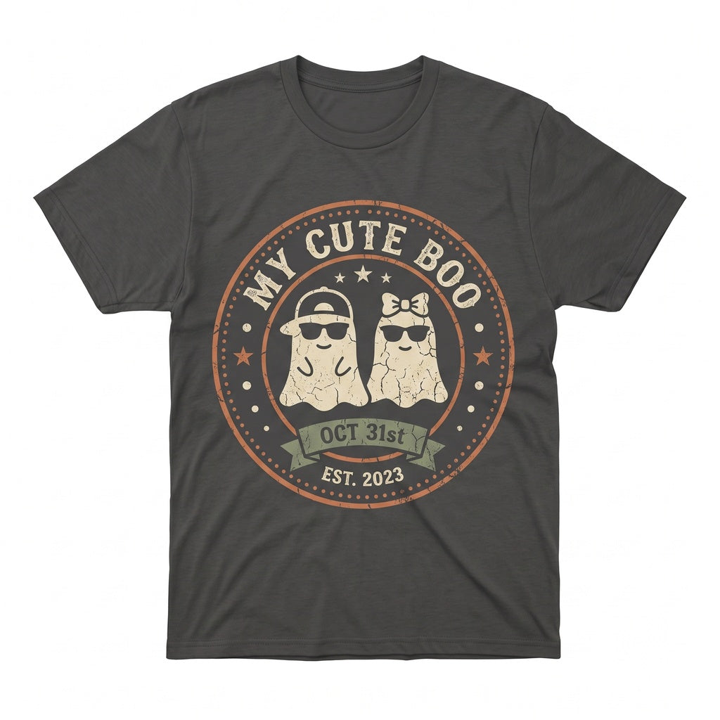 Spooky Season Ghost Couple Matching Her Boo His Halloween Costume Unisex TShirt