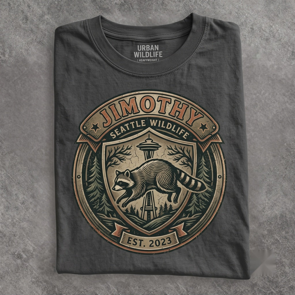 Jimothy Raccoon Viral Seattle Funny Round King Vintage Pacific Northwest Wildlife Unisex TShirt