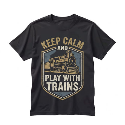 Play With Vintage Steam Engine Graphic Train Railroad Locomotive Apparel for Locomotive Enthusiasts Unisex TShirt