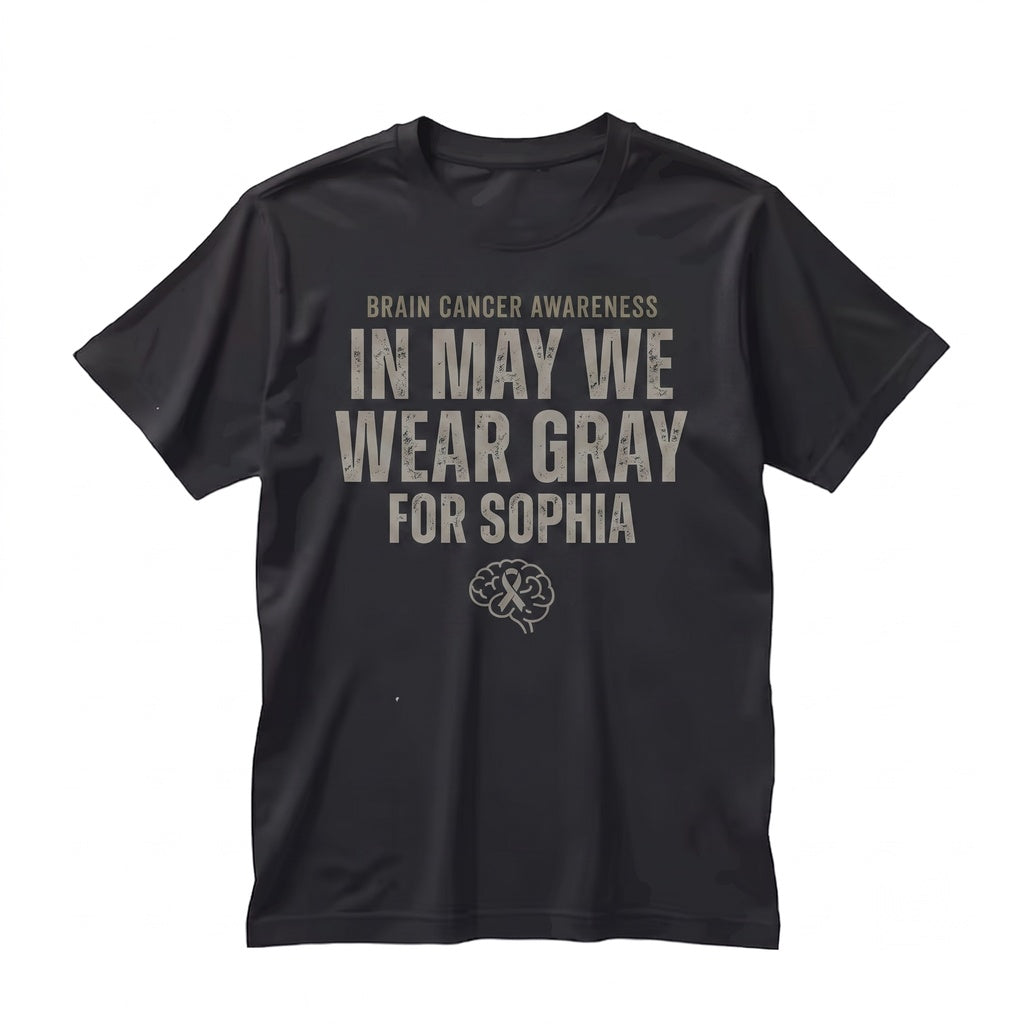 In May We Wear Gray Ribbon Brain Cancer Awareness Tumor Survivor Surgery Support Gift for Dad Unisex TShirt