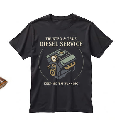 Trusted Diesel Mechanic Retro Engine Graphic Durable Cotton Workwear Unisex TShirt