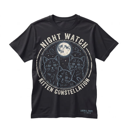 Vintage 90s Cute Kitten Full Moon Graphic Cats Lover Mom Animal Gift for Her Unisex TShirt
