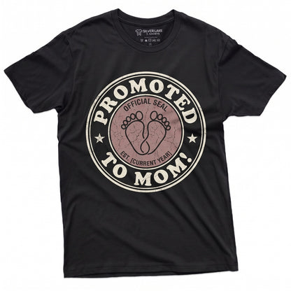 Promoted To Mommy Gender Reveal Party Baby Announcement New Mom Unisex TShirt
